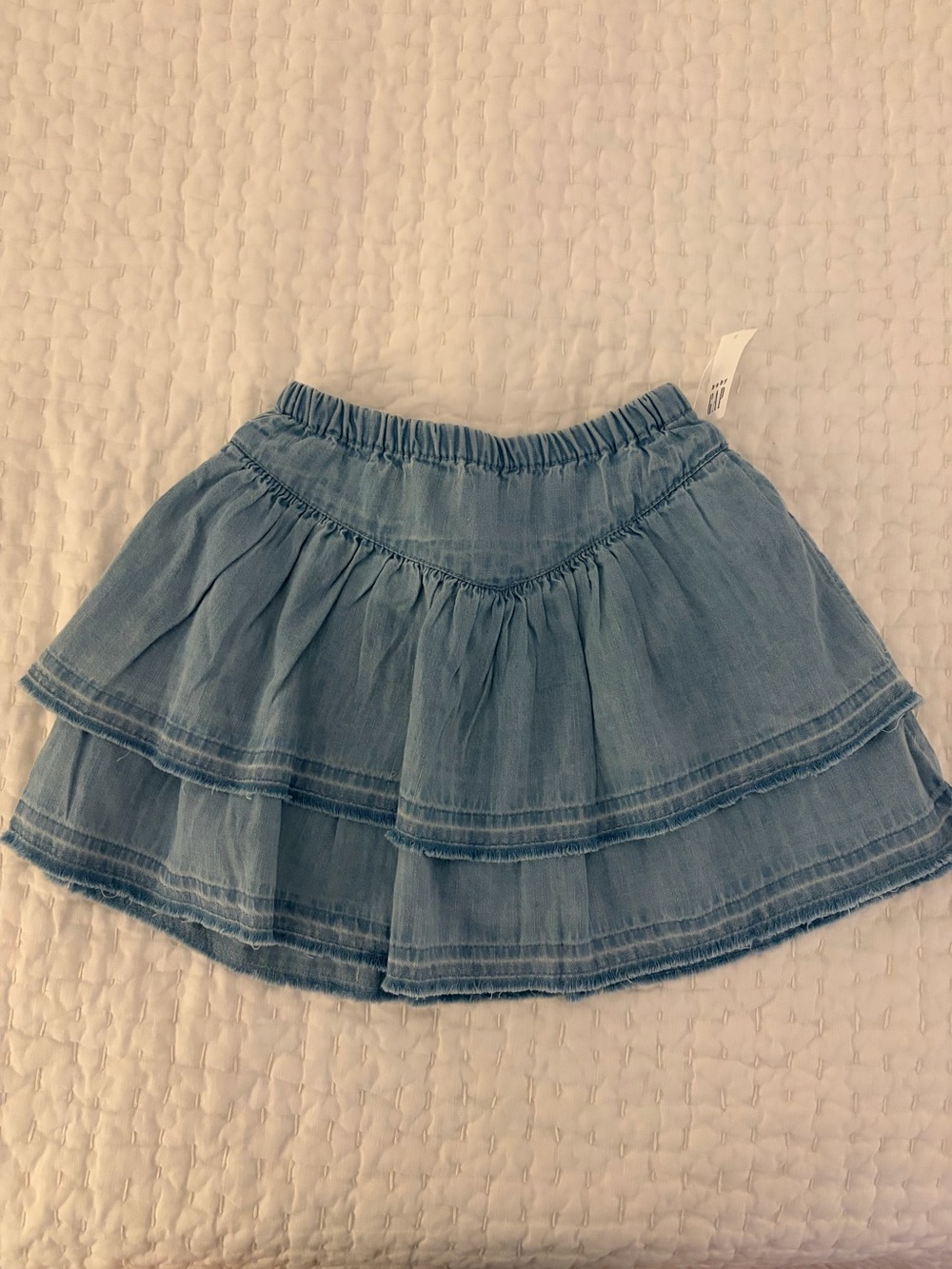 NWT Baby GAP Light Blue Tiered Denim Mini Skirt Size 4